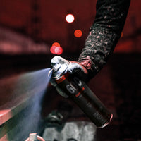 Molotow Burner Chrome being sprayed on metal train tracks.