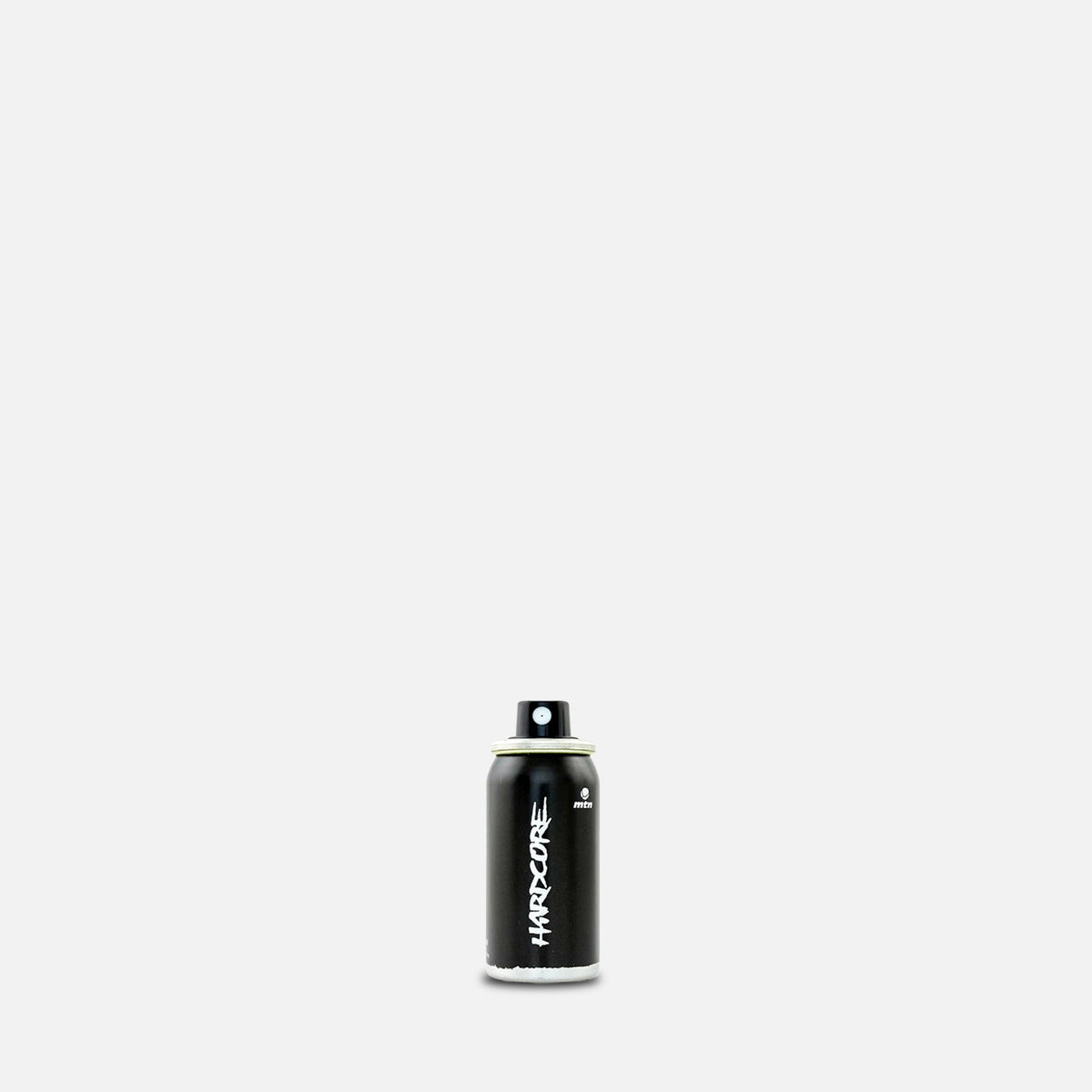 mtn spray paint can with 'HARDCORE' branding on a grey background